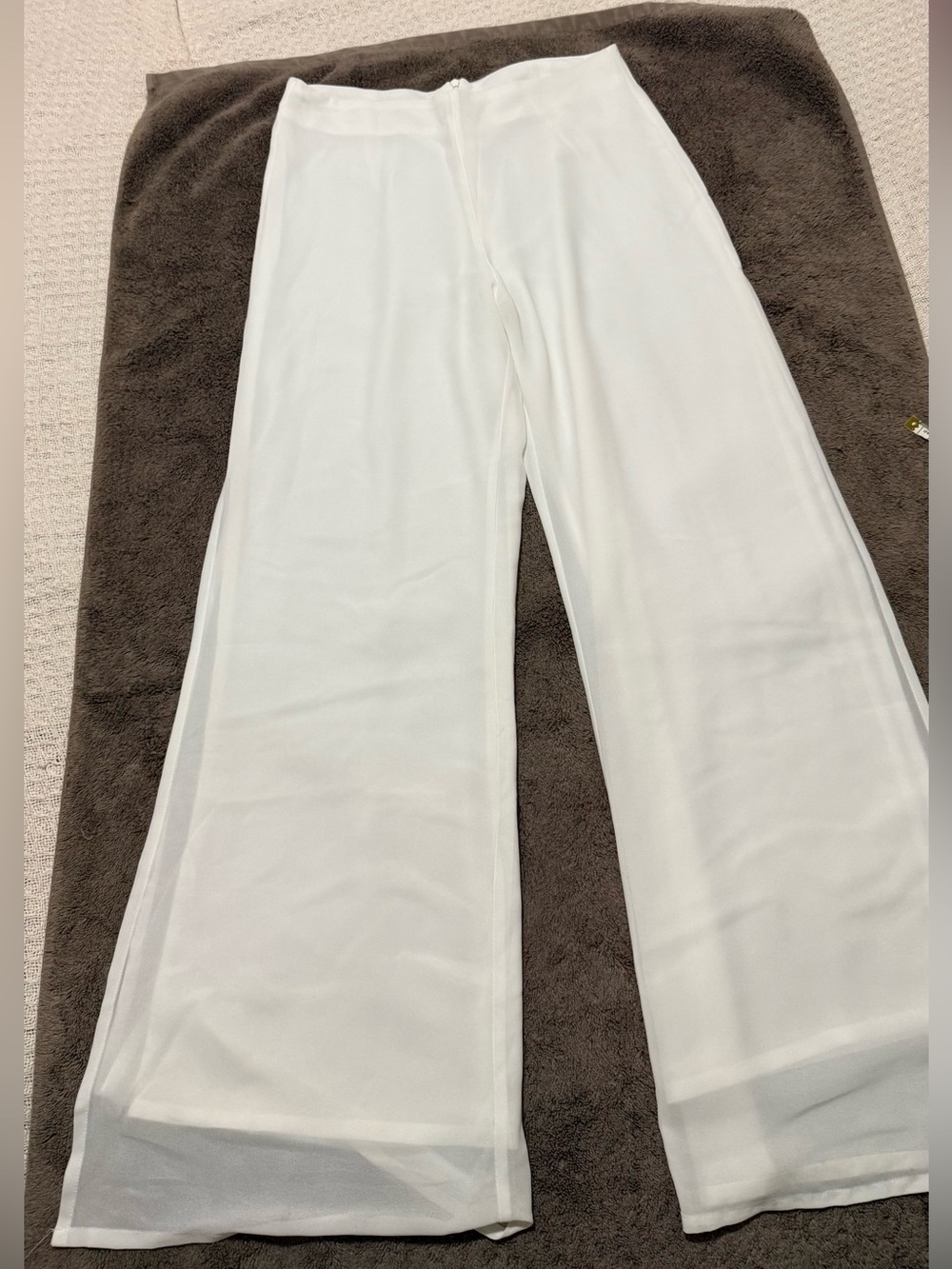 Women's White Wide-Leg Pantsuit Trousers